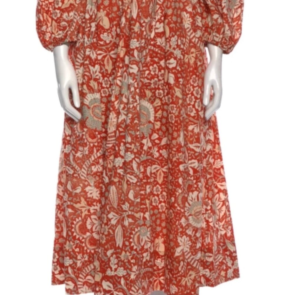 NWOT ULLA JOHNSON Alessa Midi Dress in Orange Blossom M $590 - Picture 8 of 8